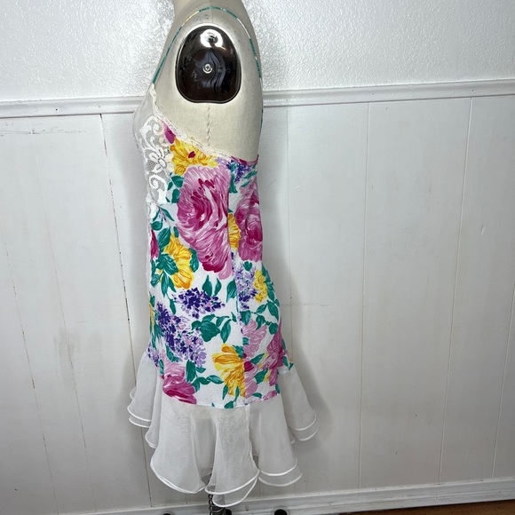 Vintage retro Y2K Victorias Secret gold label floral slip teddy night gown L - Picture 7 of 9